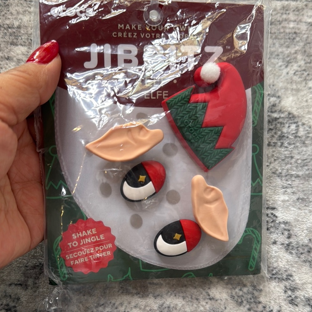 Crocs Jibbitz Elf Shoe Charms - Red and Green